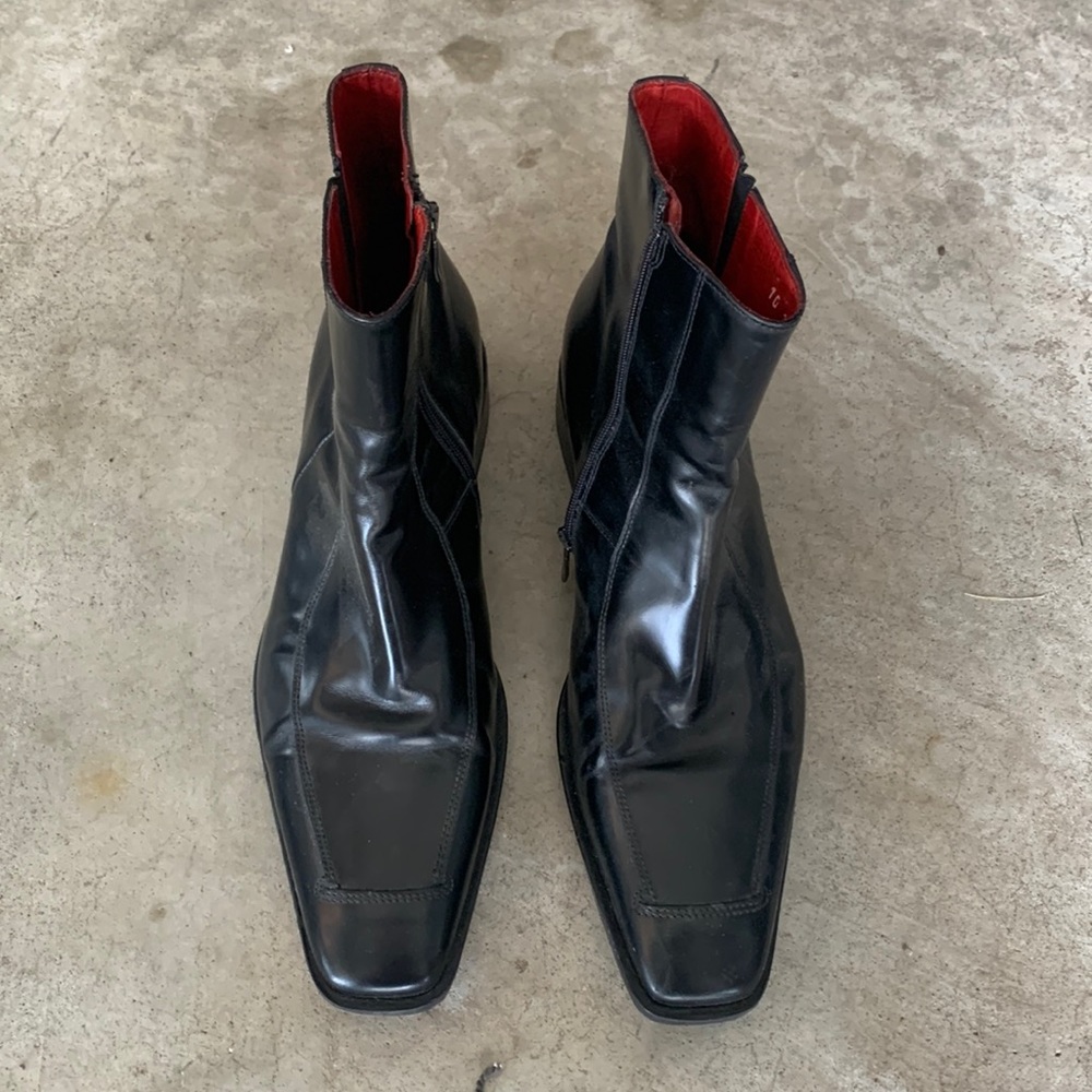 Kenneth Cole mens size 10 black casual side zip up boots